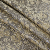 Khaki, Cream and Steel Gray Abstract Floral Metallic Brocade/Jacquard
