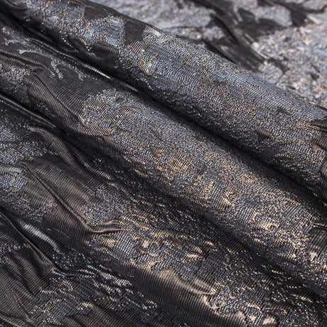 Metallic Nude and Gray Abstract Brocade