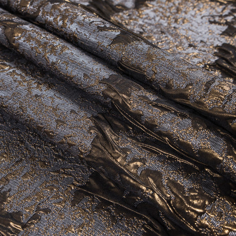 Metallic Gold and Gray Abstract Brocade
