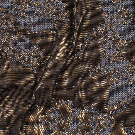 Metallic Gold and Gray Abstract Brocade