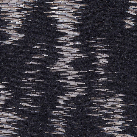 Black and Metallic Beige Ikat Brocade