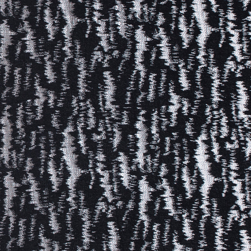 Black and Metallic Beige Ikat Brocade