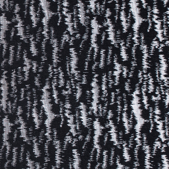 Black and Metallic Beige Ikat Brocade