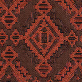 Rust and Coffee Geometric Brocade