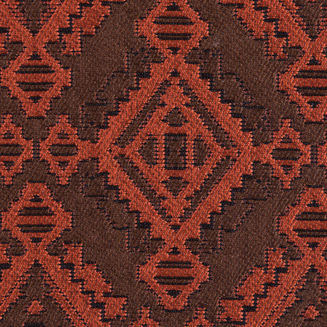Rust and Coffee Geometric Brocade