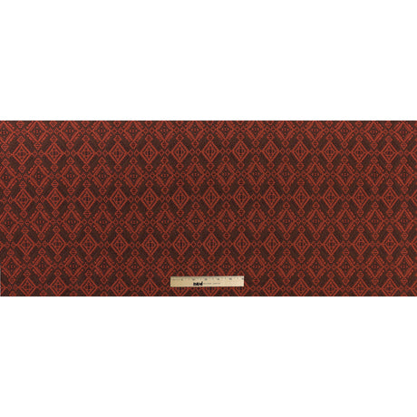 Rust and Coffee Geometric Brocade