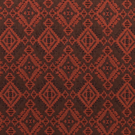 Rust and Coffee Geometric Brocade