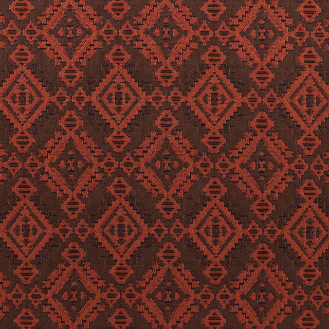 Rust and Coffee Geometric Brocade