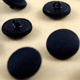 1 Dozen Satin Covered Buttons 10mm Black Shank Buttons for Tuxedo