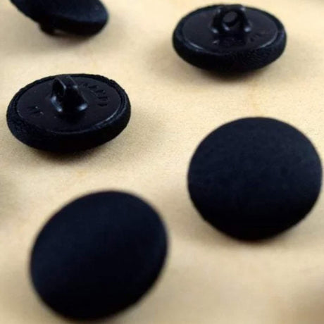 1 Dozen Satin Covered Buttons 10mm Black Shank Buttons for Tuxedo