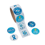1 1/2" Child Abuse Awareness Paper Sticker Roll 100 Pc