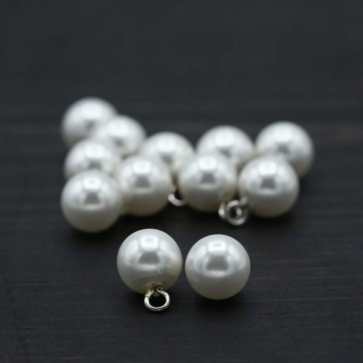 1 Dozen Ivory Pearl Beads with Metal Hooks 11mm Hanging Embellishments for Bridal Crafts