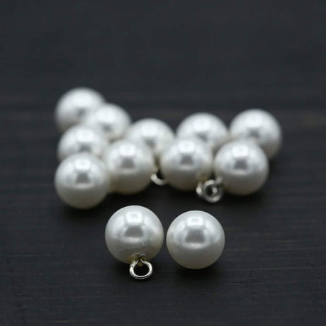 1 Dozen Ivory Pearl Beads with Metal Hooks 11mm Hanging Embellishments for Bridal Crafts