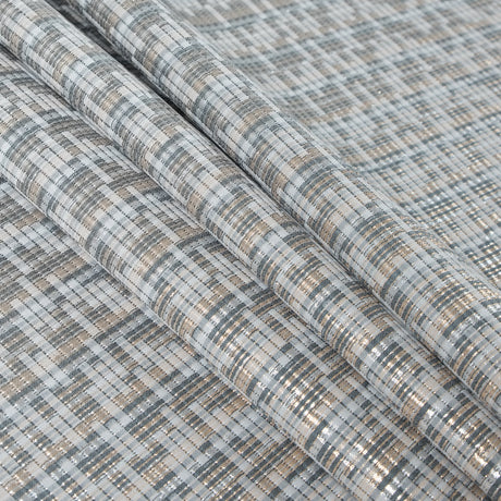 Ivory, Lake Blue and Silver Metallic Brocade