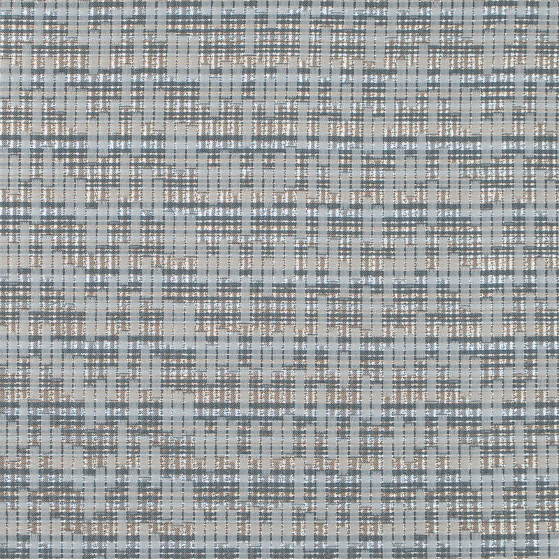 Ivory, Lake Blue and Silver Metallic Brocade