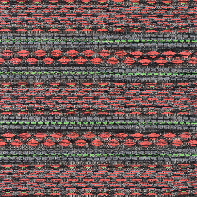 Fluorescent Pink and Lady Green Tribal Jacquard