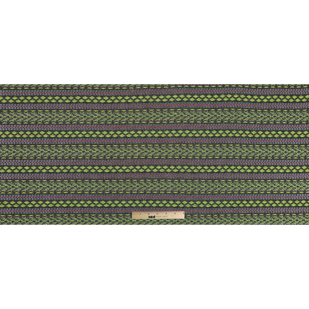 Fluorescent Green and Lady Pink Tribal Jacquard