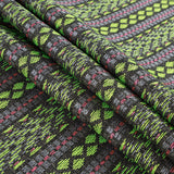 Fluorescent Green and Lady Pink Tribal Jacquard