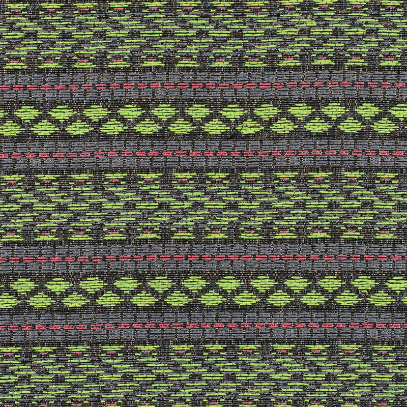 Fluorescent Green and Lady Pink Tribal Jacquard