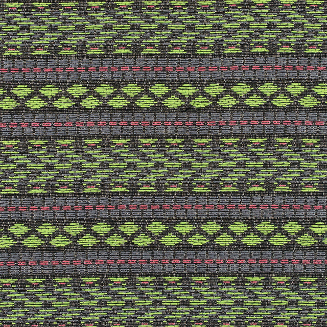 Fluorescent Green and Lady Pink Tribal Jacquard