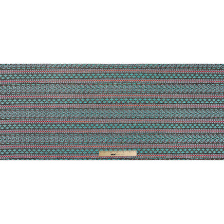 Sea Green and Fluorescent Pink Tribal Jacquard