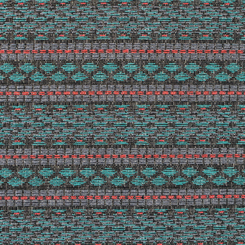 Sea Green and Fluorescent Pink Tribal Jacquard