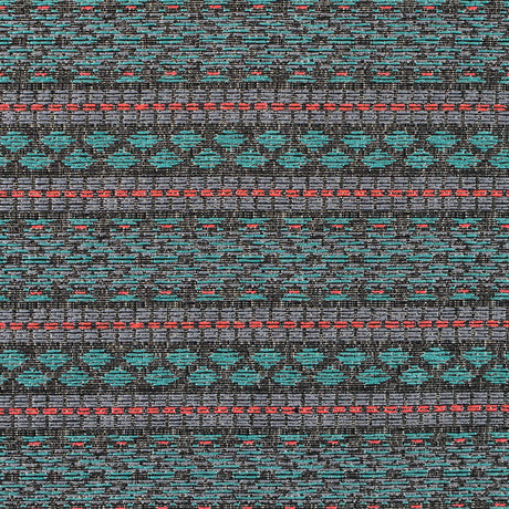 Sea Green and Fluorescent Pink Tribal Jacquard