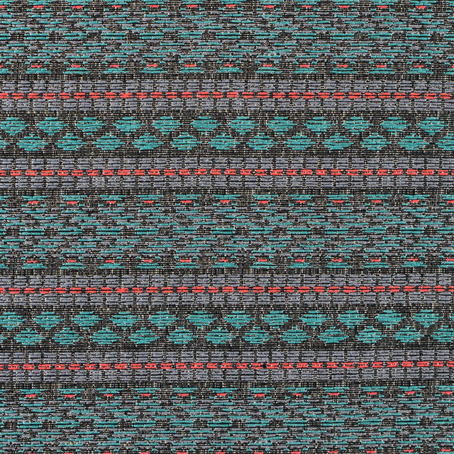 Sea Green and Fluorescent Pink Tribal Jacquard