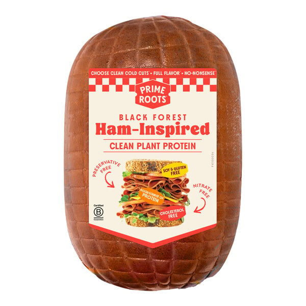 Prime Roots Vegan Black Forest Koji-Ham Deli Chub 2.26 lb. - 4/Case