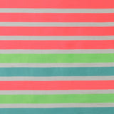 Neon Pink and Sea Green Striped Taffeta