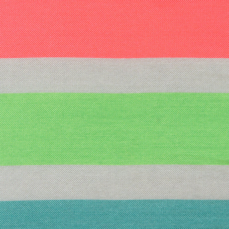 Neon Pink and Sea Green Striped Taffeta