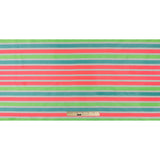 Neon Pink and Sea Green Striped Taffeta