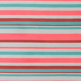 Sea Green and Neon Pink Striped Taffeta