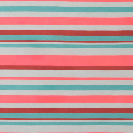 Sea Green and Neon Pink Striped Taffeta