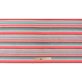 Sea Green and Neon Pink Striped Taffeta