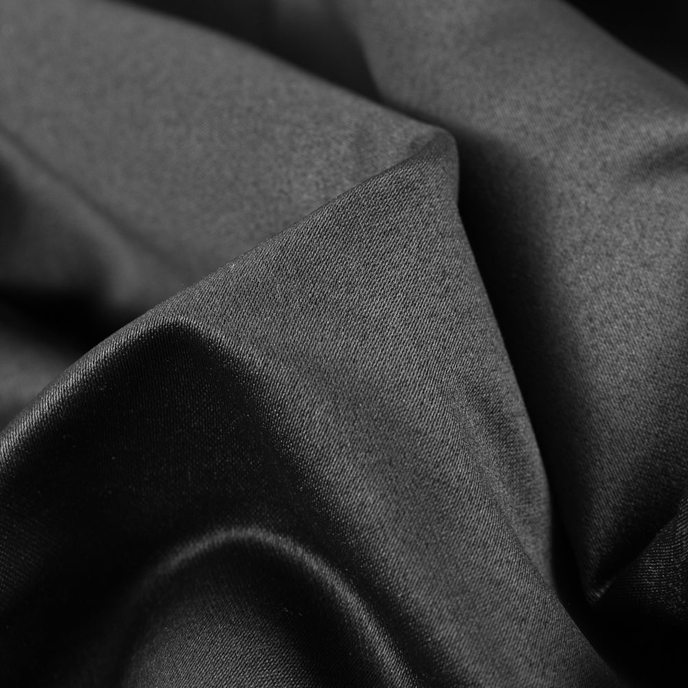Black Solid Polyester Shantung