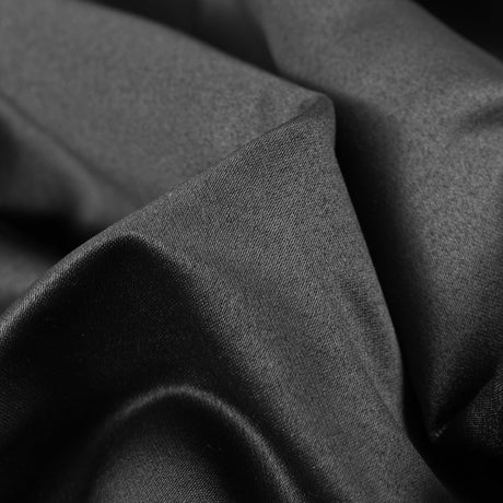 Black Solid Polyester Shantung