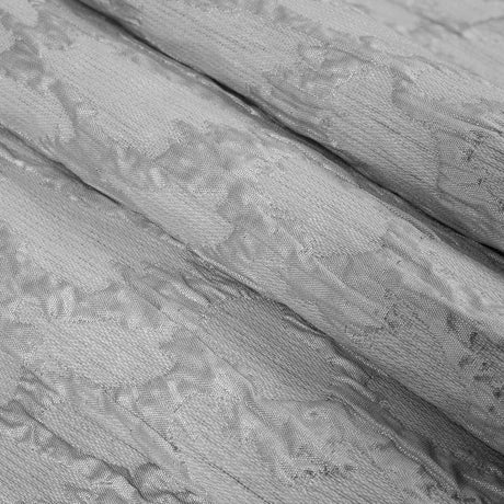 Metallic Silver/Blanc de Blanc Abstract Polyester Brocade/Jacquard