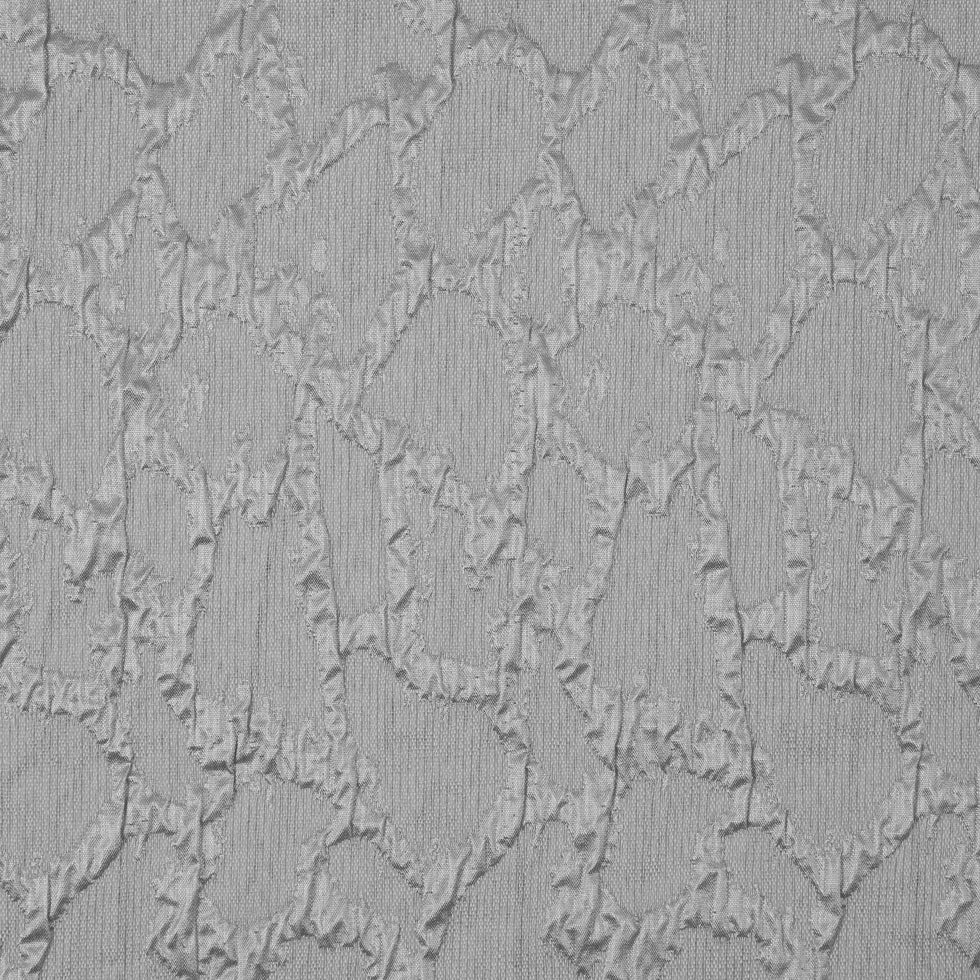 Metallic Silver/Blanc de Blanc Abstract Polyester Brocade/Jacquard