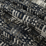 Metallic Silver/Patriot Blue/Ivory Abstract Geometric Polyester Brocade