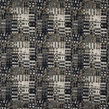 Metallic Silver/Patriot Blue/Ivory Abstract Geometric Polyester Brocade