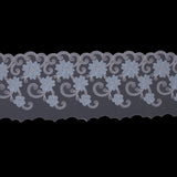 5.5" Blue and White Flower Emboidery on Mesh 5.5"