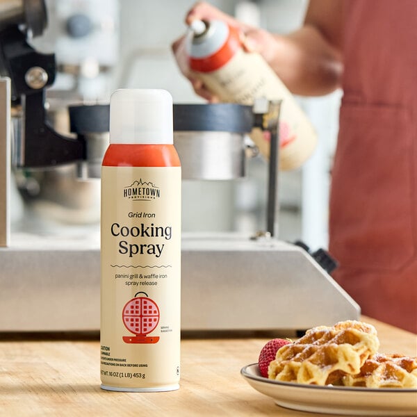 Hometown Provisions Grid Iron Panini Grill and Waffle Iron Release Spray 16 oz. - 6/Case