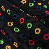 Italian Black/Multi-Colored Embroidered Spacer Mesh