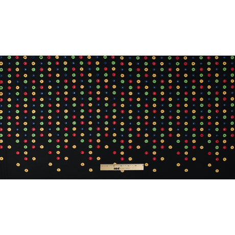 Italian Black/Multi-Colored Embroidered Spacer Mesh