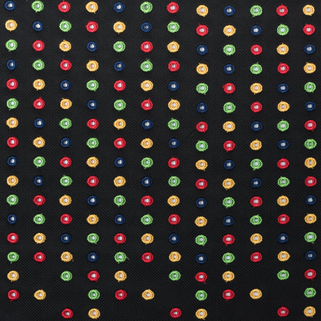 Italian Black/Multi-Colored Embroidered Spacer Mesh