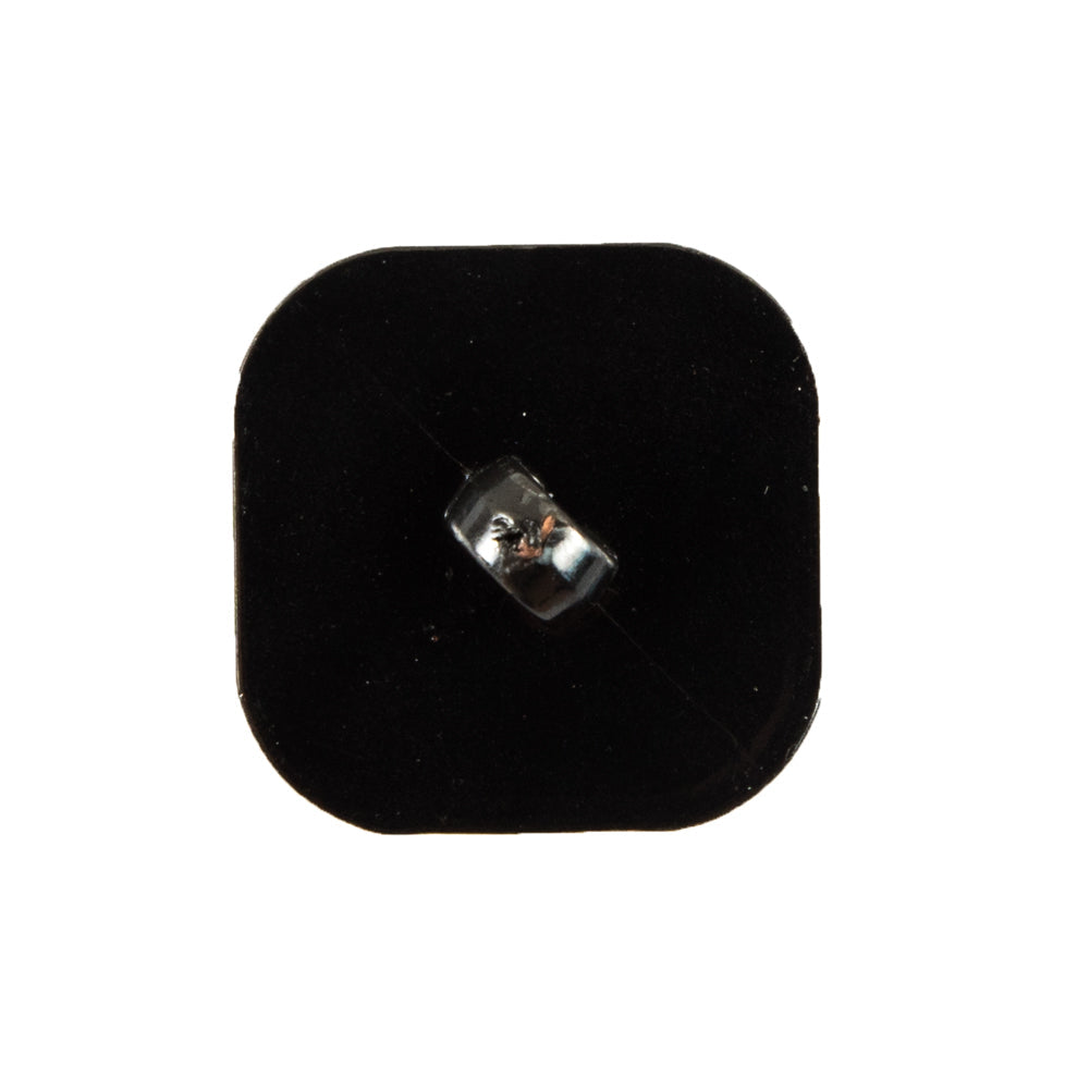 Faceted Square Gunmetal Plastic Button - 40L/25.5mm