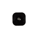 Faceted Square Gunmetal Plastic Button - 24L/15mm