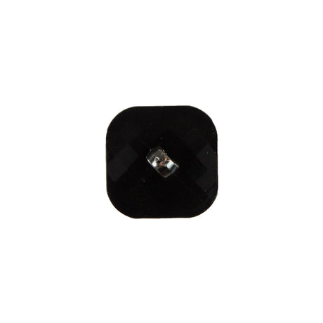 Faceted Square Gunmetal Plastic Button - 24L/15mm