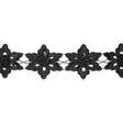 Black 3D Floral Lace Trim - 3.75"